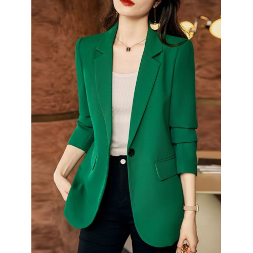 原單後開叉米白色西裝外套女2024春秋新款小個子流行西服上衣 原單後開叉米白色西裝外套女2024春秋新款小個子流行西服上衣