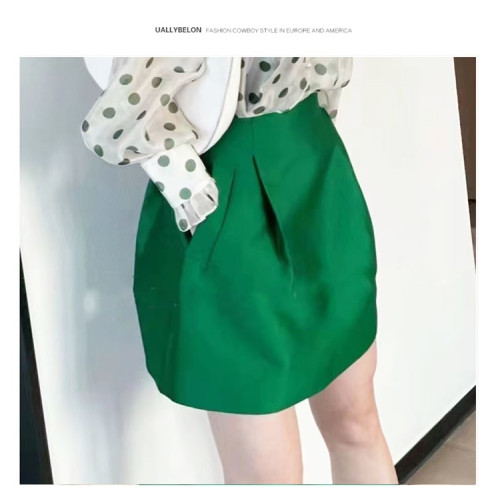 網紅新款赫本風網紅氣質高腰a字裙半身裙 網紅新款赫本風網紅氣質高腰a字裙半身裙