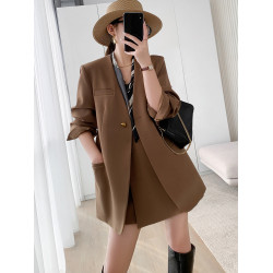 懂點西裝外套女2025秋新款小個子時尚氣質顯瘦短褲裙西服兩件套裝