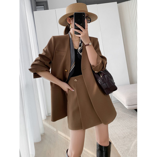 懂點西裝外套女2025秋新款小個子時尚氣質顯瘦短褲裙西服兩件套裝 懂點西裝外套女2025秋新款小個子時尚氣質顯瘦短褲裙西服兩件套裝