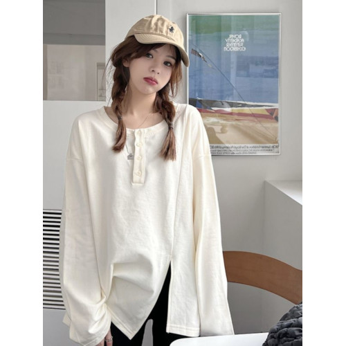 胖MM特大碼2-300斤開叉不規則長袖T恤女春秋薄款寬松顯瘦百搭上衣 胖MM特大碼2-300斤開叉不規則長袖T恤女春秋薄款寬松顯瘦百搭上衣