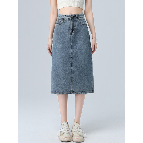 後開叉牛仔半身裙女小個子夏裝搭配顯高中長款a字包臀裙子145xxs 後開叉牛仔半身裙女小個子夏裝搭配顯高中長款a字包臀裙子145xxs