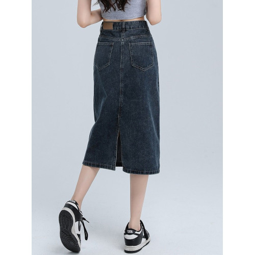 後開叉牛仔半身裙女小個子夏裝搭配顯高中長款a字包臀裙子145xxs 後開叉牛仔半身裙女小個子夏裝搭配顯高中長款a字包臀裙子145xxs