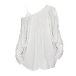 大碼胖妹妹純欲風露肩長袖防曬T恤女夏季薄款蝙蝠袖寬松罩衫上衣