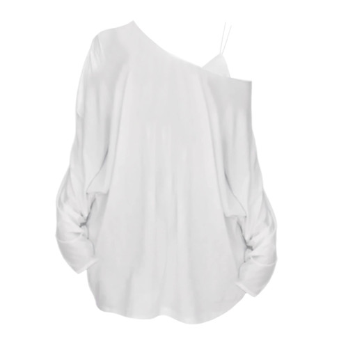 大碼胖妹妹純欲風露肩長袖防曬T恤女夏季薄款蝙蝠袖寬松罩衫上衣