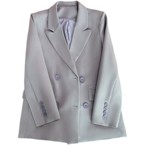 香芋紫西裝外套女2025年春秋新款設計感時尚百搭雙排釦小衆西服潮 香芋紫西裝外套女2025年春秋新款設計感時尚百搭雙排釦小衆西服潮