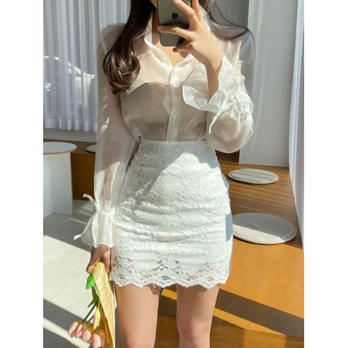 白色蕾絲包臀裙女半身裙春夏新款高腰顯瘦一步裙彈力修身性感短裙 白色蕾絲包臀裙女半身裙春夏新款高腰顯瘦一步裙彈力修身性感短裙