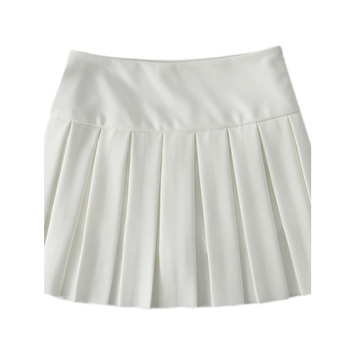 白色短款百褶裙高腰彈力半身裙2025春夏小個子a字裙顯瘦百褶短裙