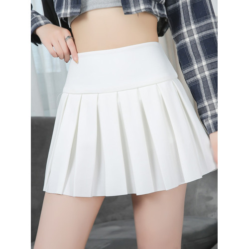 白色短款百褶裙高腰彈力半身裙2025春夏小個子a字裙顯瘦百褶短裙