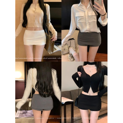 韓版時尚西裝半身裙褲女秋冬2025新款通勤辣妹中低腰顯瘦a字短裙 韓版時尚西裝半身裙褲女秋冬2025新款通勤辣妹中低腰顯瘦a字短裙