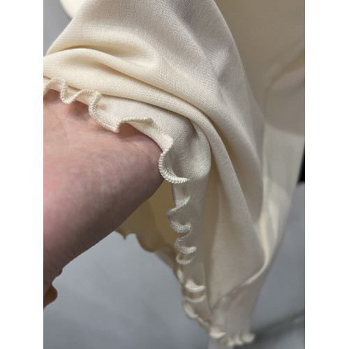 木耳邊半高領網紗長袖T恤女2025春秋新款洋氣時尚內搭打底衫上衣 木耳邊半高領網紗長袖T恤女2025春秋新款洋氣時尚內搭打底衫上衣