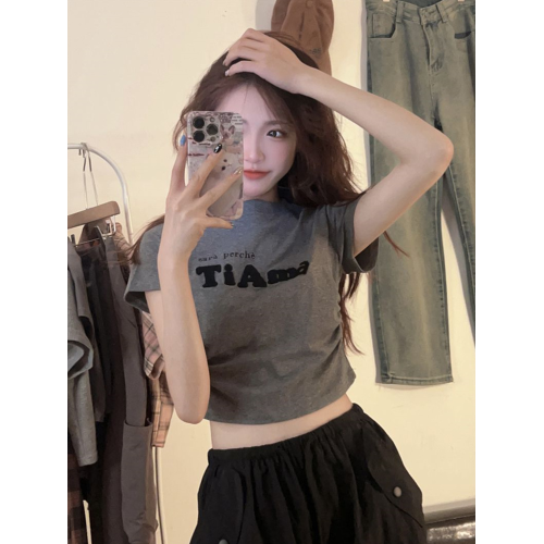 不規則正肩短袖T恤女夏季甜酷辣妹短款修身高腰顯瘦甜辣jazz上衣 不規則正肩短袖T恤女夏季甜酷辣妹短款修身高腰顯瘦甜辣jazz上衣