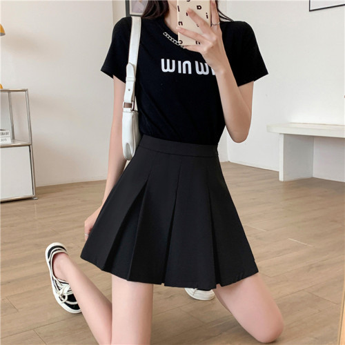 短裙胖mm顯瘦遮肚輕熟風半身裙大碼高腰遮胯百褶裙秋冬新款a字裙