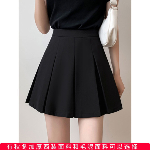 短裙胖mm顯瘦遮肚輕熟風半身裙大碼高腰遮胯百褶裙秋冬新款a字裙