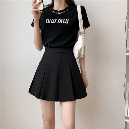 短裙胖mm顯瘦遮肚輕熟風半身裙大碼高腰遮胯百褶裙秋冬新款a字裙