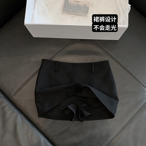 灰色西裝百搭短裙女夏季新款學院風低腰顯瘦半身裙防走光a字裙子 灰色西裝百搭短裙女夏季新款學院風低腰顯瘦半身裙防走光a字裙子