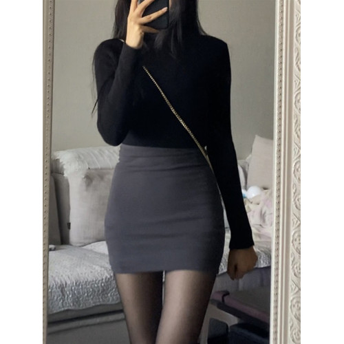 性感高腰半身裙套裝秋冬2025新款緊身辣妹純欲包臀裙短裙兩件套女 性感高腰半身裙套裝秋冬2025新款緊身辣妹純欲包臀裙短裙兩件套女