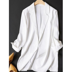 黑色輕熟西裝外套女夏秋薄大碼洋氣炸街西服開衫慵懶寬松顯瘦上衣