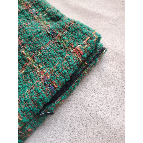 高腰小香風格子毛呢短裙2025秋冬新款顯瘦綠色包臀裙半身裙一步裙 高腰小香風格子毛呢短裙2025秋冬新款顯瘦綠色包臀裙半身裙一步裙