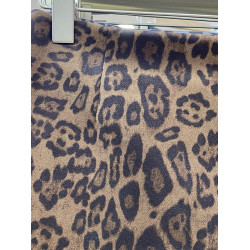 仿鹿皮絨半身裙女2025春季款辣妹風高腰修身顯瘦豹紋包臀短裙693L