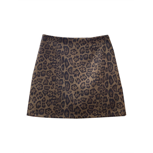 仿鹿皮絨半身裙女2025春季款辣妹風高腰修身顯瘦豹紋包臀短裙693L 仿鹿皮絨半身裙女2025春季款辣妹風高腰修身顯瘦豹紋包臀短裙693L