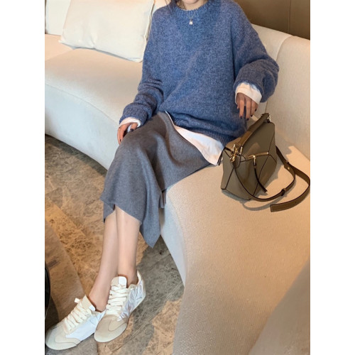 針織半身裙25春秋冬季高腰毛線裙開叉包臀一步裙小個子a字裙長裙 針織半身裙25春秋冬季高腰毛線裙開叉包臀一步裙小個子a字裙長裙