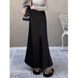 高級醋酸緞面魚尾半身裙女春秋2025新款高腰顯瘦垂感a字包臀長裙