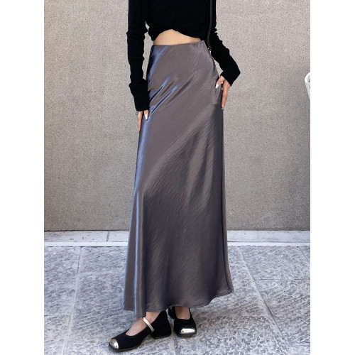 高級醋酸緞面魚尾半身裙女春秋2025新款高腰顯瘦垂感a字包臀長裙 高級醋酸緞面魚尾半身裙女春秋2025新款高腰顯瘦垂感a字包臀長裙