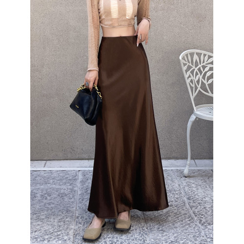 高級醋酸緞面魚尾半身裙女春秋2025新款高腰顯瘦垂感a字包臀長裙 高級醋酸緞面魚尾半身裙女春秋2025新款高腰顯瘦垂感a字包臀長裙