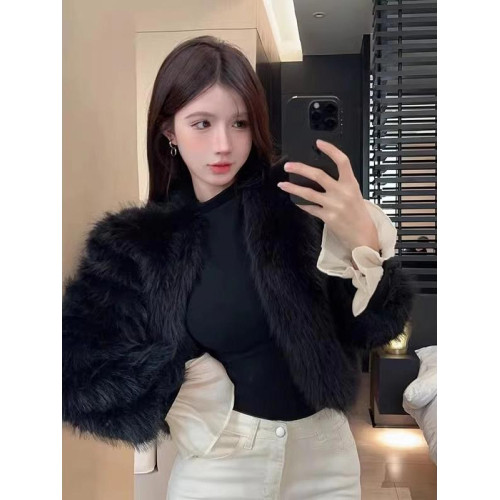 黑色半高領打底衫女秋冬加絨撞色純欲設計感喇叭袖荷葉邊內搭上衣