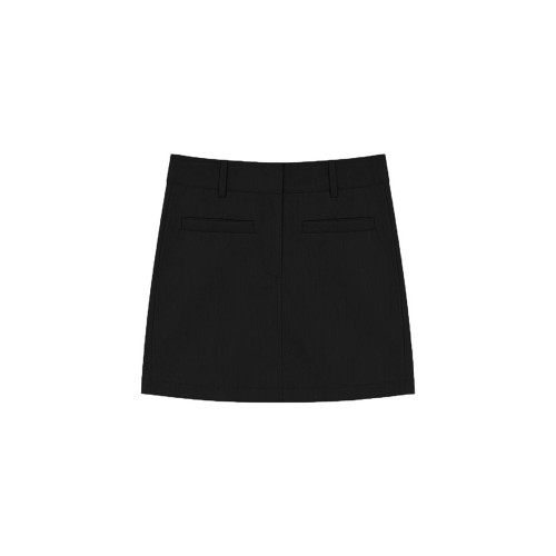 黑色西裝短裙女夏季大碼胖mm高腰顯瘦梨型身材遮肚子a字半身裙子 黑色西裝短裙女夏季大碼胖mm高腰顯瘦梨型身材遮肚子a字半身裙子