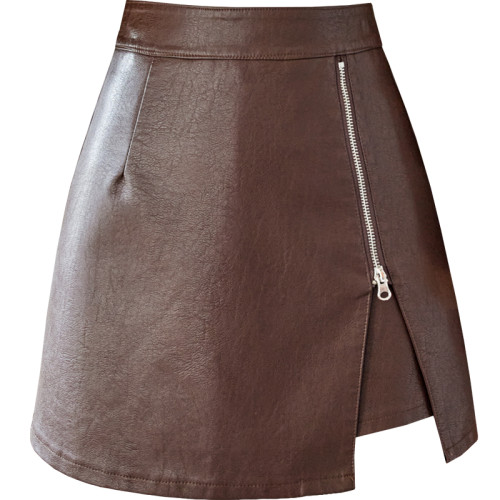 pu皮裙女短裙春秋2025新款內襯超火高腰包臀a字黑色開叉OL半身裙 pu皮裙女短裙春秋2025新款內襯超火高腰包臀a字黑色開叉OL半身裙