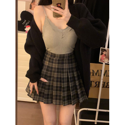 咖色格子百褶裙女a字半身裙秋冬2025新款高腰顯瘦格紋半裙jk短裙 咖色格子百褶裙女a字半身裙秋冬2025新款高腰顯瘦格紋半裙jk短裙