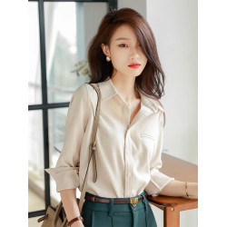 軟糯加厚磨毛襯衫女春秋2025新款法式上衣曡穿內搭打底襯衣外套冬