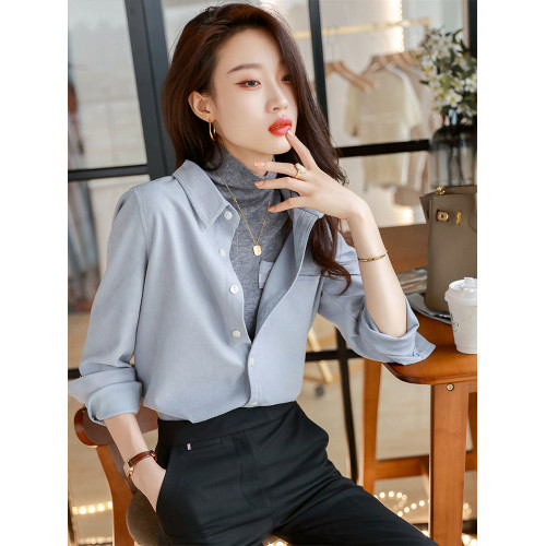 軟糯加厚磨毛襯衫女春秋2025新款法式上衣曡穿內搭打底襯衣外套冬