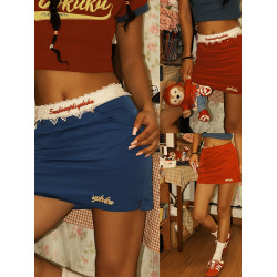 喲酷酷（雙向奔赴）春夏字母刺綉休閒半身裙褲女防走光A字短裙女