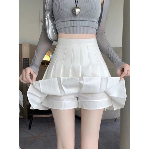 白色百褶半身裙2025新款春夏高腰小個子有內襯jk學院西裝a字短裙 白色百褶半身裙2025新款春夏高腰小個子有內襯jk學院西裝a字短裙