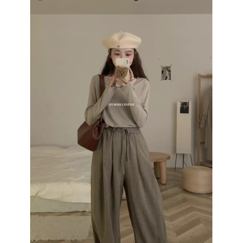 基礎款u領內搭長袖t恤女秋冬時髦感穿搭低領打底衫溫柔氛圍感上衣