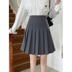 【加長款】高個子百褶裙女a字裙小衆高腰裙顯瘦學生防走光半身裙