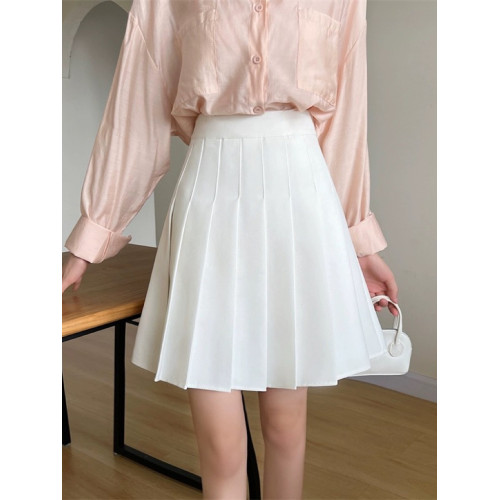 【加長款】高個子百褶裙女a字裙小衆高腰裙顯瘦學生防走光半身裙 【加長款】高個子百褶裙女a字裙小衆高腰裙顯瘦學生防走光半身裙