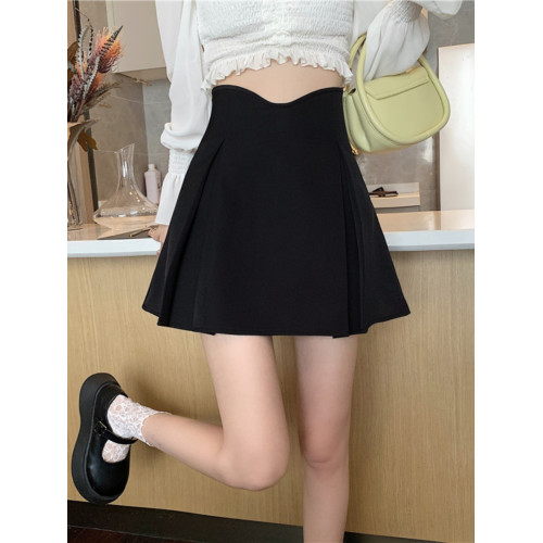 大碼女裝2025年秋季高腰黑色魚骨半身裙胖mm遮胯顯瘦A字百褶短裙 大碼女裝2025年秋季高腰黑色魚骨半身裙胖mm遮胯顯瘦A字百褶短裙