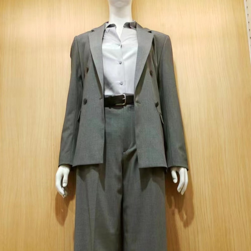 品質款女士雙排釦西裝商務通勤西服職業裝2024春季新款R465473 品質款女士雙排釦西裝商務通勤西服職業裝2024春季新款R465473
