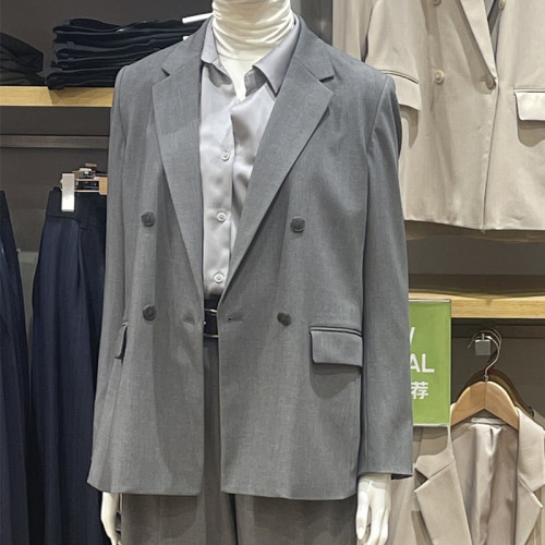 品質款女士雙排釦西裝商務通勤西服職業裝2024春季新款R465473 品質款女士雙排釦西裝商務通勤西服職業裝2024春季新款R465473