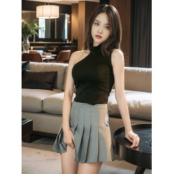 無內襯百褶裙女禦姐風性感夏高腰迷你裙無安全褲超短裙無內襯走光