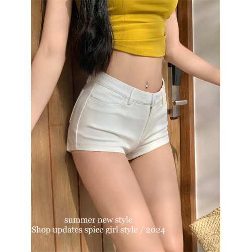 短褲女小個子紅色白褲子緊身xs低腰白色超短褲豐胯豐跨夏季熱褲秋 短褲女小個子紅色白褲子緊身xs低腰白色超短褲豐胯豐跨夏季熱褲秋