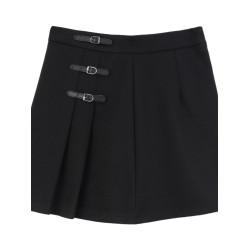 黑色毛呢半身裙女秋冬新款高腰百褶裙胖mm大碼顯瘦a字包臀短裙子