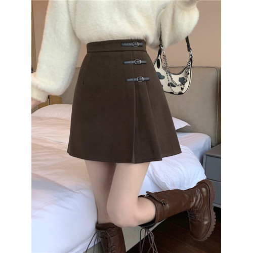 黑色毛呢半身裙女秋冬新款高腰百褶裙胖mm大碼顯瘦a字包臀短裙子 黑色毛呢半身裙女秋冬新款高腰百褶裙胖mm大碼顯瘦a字包臀短裙子