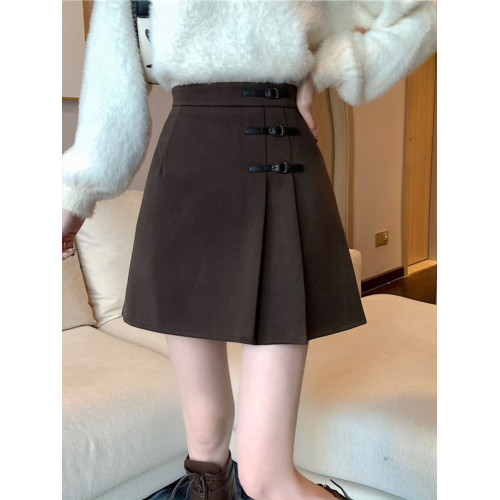 黑色毛呢半身裙女秋冬新款高腰百褶裙胖mm大碼顯瘦a字包臀短裙子 黑色毛呢半身裙女秋冬新款高腰百褶裙胖mm大碼顯瘦a字包臀短裙子