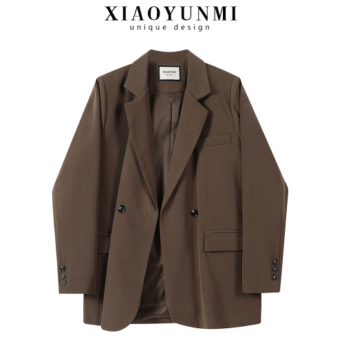 秋裝棕咖色西裝外套女2025新款巨好看的獨特漂亮小西服休閒上衣潮 秋裝棕咖色西裝外套女2025新款巨好看的獨特漂亮小西服休閒上衣潮
