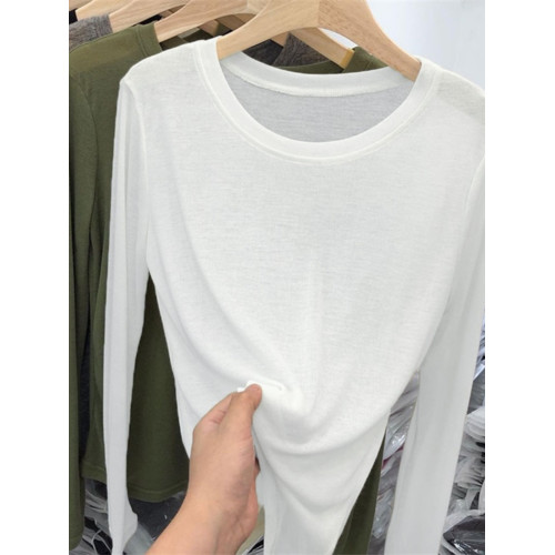 薄款正肩黑色長袖t恤女打底衫2025秋季面膜內搭純色防曬罩衫上衣 薄款正肩黑色長袖t恤女打底衫2025秋季面膜內搭純色防曬罩衫上衣